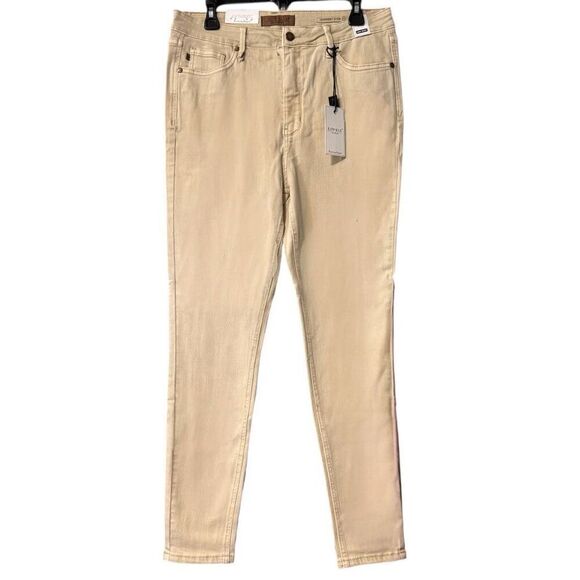Judy Blue High Rise Tummy Control Skinny Jeans Beige Garment Dyed NWT - Picture 9 of 13